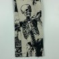 REBEL VENGEANCE MONOCHROME SKULLS ALL OVER GRAPHIC PRINT CARGO FRINGE PUNK STREETWEAR PANTS W34