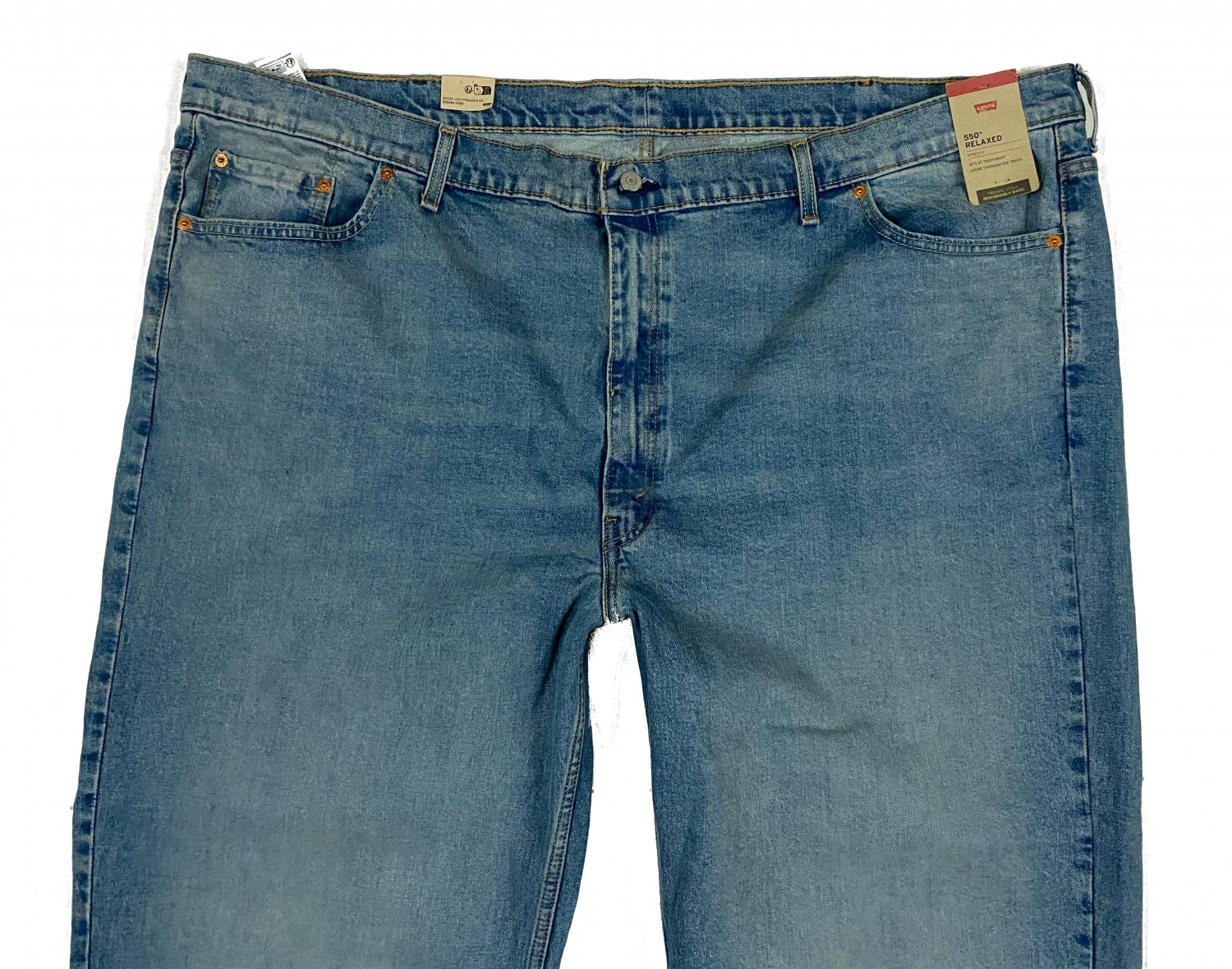 $69.50 LEVI'S 550 RELAXED FIT - CLIF LIGHT WASH - LIGHT BLUE STRETCH DENIM JEANS W54 L30