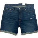 CALVIN KLEIN STRAIGHT FIT SHORTS 'MIAMI RAIN' DISTRESSED CUFFED HIGH STRETCH DENIM SHORTS W38