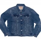 $159.00 TRUE RELIGION WORLD TOUR JESSE TRUCKER JACKET IN MEDIUM WINTRY WASH BLUE DENIM JACKET - XXL