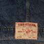 $159.00 TRUE RELIGION WORLD TOUR JESSE TRUCKER JACKET IN MEDIUM WINTRY WASH BLUE DENIM JACKET - XXL
