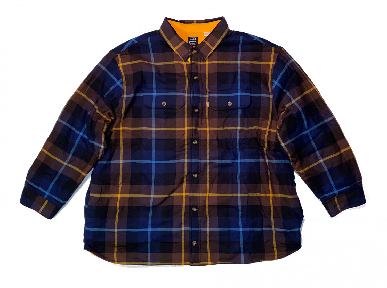 $128.00 LEVI'S GOLD TAB LINED JACKSON WORKER OVERSHIRT MULTI COLOR PLAID FLEECE LINED SHIRT - XXL