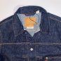 $128.00 LEVI'S PREMIUM BIG E SELVEDGE TYPE I TRUCKER HEMP DENIM PLEATED CINCH JACKET - XL