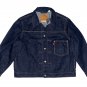$128.00 LEVI'S PREMIUM BIG E SELVEDGE TYPE I TRUCKER HEMP DENIM PLEATED CINCH JACKET - XL