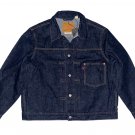 $128.00 LEVI'S PREMIUM BIG E SELVEDGE TYPE I TRUCKER HEMP DENIM PLEATED CINCH JACKET - XXL