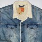 $108.00 LEVI'S SHERPA LINED TRUCKER JACKET SNAP BUTTON MEDIUM STONEWASH BLUE DENIM in size 5XL
