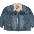 $108.00 LEVI'S SHERPA LINED TRUCKER JACKET SNAP BUTTON MEDIUM STONEWASH BLUE DENIM in size 5XL