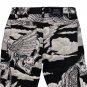 REBEL VENGEANCE MONOCHROME ANGEL WINGS SKULLS ALL OVER GRAPHIC CARGO FRINGE STREETWEAR PANTS W30