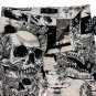 REBEL VENGEANCE MONOCHROME SKULLS ALL OVER GRAPHIC PRINT CARGO FRINGE PUNK STREETWEAR PANTS W32