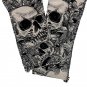 REBEL VENGEANCE MONOCHROME SKULLS ALL OVER GRAPHIC PRINT CARGO FRINGE PUNK STREETWEAR PANTS W32