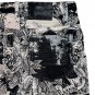 REBEL VENGEANCE MONOCHROME SKULLS ALL OVER GRAPHIC PRINT CARGO FRINGE PUNK STREETWEAR PANTS W32