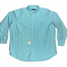 $138.00 RALPH LAUREN MEN'S LONG SLEEVE OXFORD SHIRT IN AEGEAN BLUE COLOR for BIG & TALL - 4XLT