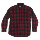 LL BEAN MEN'S TRADITIONAL FIT FLANNEL COTTON ICONIC PLAID RED & BLACK SHIRT 228061 - M (Medium)