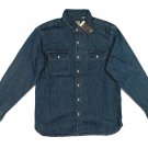 $69.50 LEVI'S JACKSON WORKWEAR RELAXED FIT "CHOPPER DARK WASH" MEDIUM BLUE DENIM SHIRT - M (Medium)