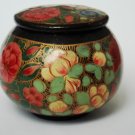 Decorative small size hand-painted Kashmir Indian Lacquered Paper Mache Trinket Box design 2