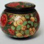 Decorative small size hand-painted Kashmir Indian Lacquered Paper Mache Trinket Box design 2