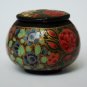 Decorative small size hand-painted Kashmir Indian Lacquered Paper Mache Trinket Box design 2