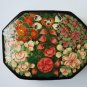 Lacquered Paper Mache Hand-painted Kashmir Indian Trinket Box decorative large octogonal