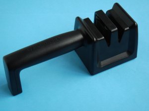 Two Stage Farberware Knife Sharpener with easy hold handle black