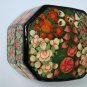 Lacquered Paper Mache Hand-painted Kashmir Indian Trinket Box decorative large octogonal