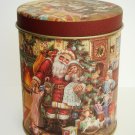 Christmas Santa Clause themed decorative tin box metal with pull apart lid