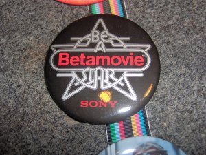 Sony Be A BetaMovie Star Pinback Button Original Beta