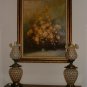 Fenton Opalescent Honeysuckle Coin Dot Rare Huge  Lamps