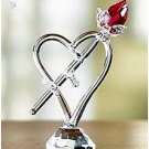 Glass Rose On Heart