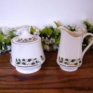 Home for the Holidays Holly Holidays Sugar Bowl and Creamer