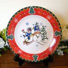 Montgomery Ward Salad Plate Country Pals Snowman