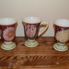 Certified International Pedestal Mugs Floral Tapestry