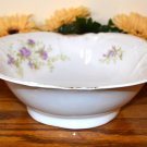 Haviland Square Vegetable Bowl Brushed Gold Purple Flowers  Mark 98