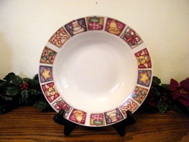 Gibson Patchwork Quilt Soup Bowls Christmas Tree