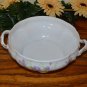 Haviland Round Covered Serving Dish Brushed Gold Purple Flowers  Mark 99