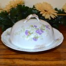 Haviland Butter Dish Brushed Gold Purple Flowers  Mark 98