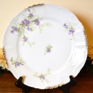 Haviland Dinner Plate Brushed Gold Purple Flowers
