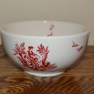 Country Living Red Friends Toile Scenic Cereal Bowl Red White