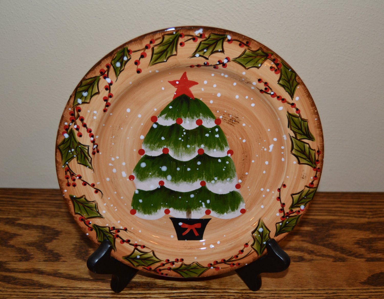 Tabletops Unlimited Snowstorm Christmas Tree Salad Plate