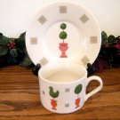 Gibson Topiary Rooster Cup and Saucer