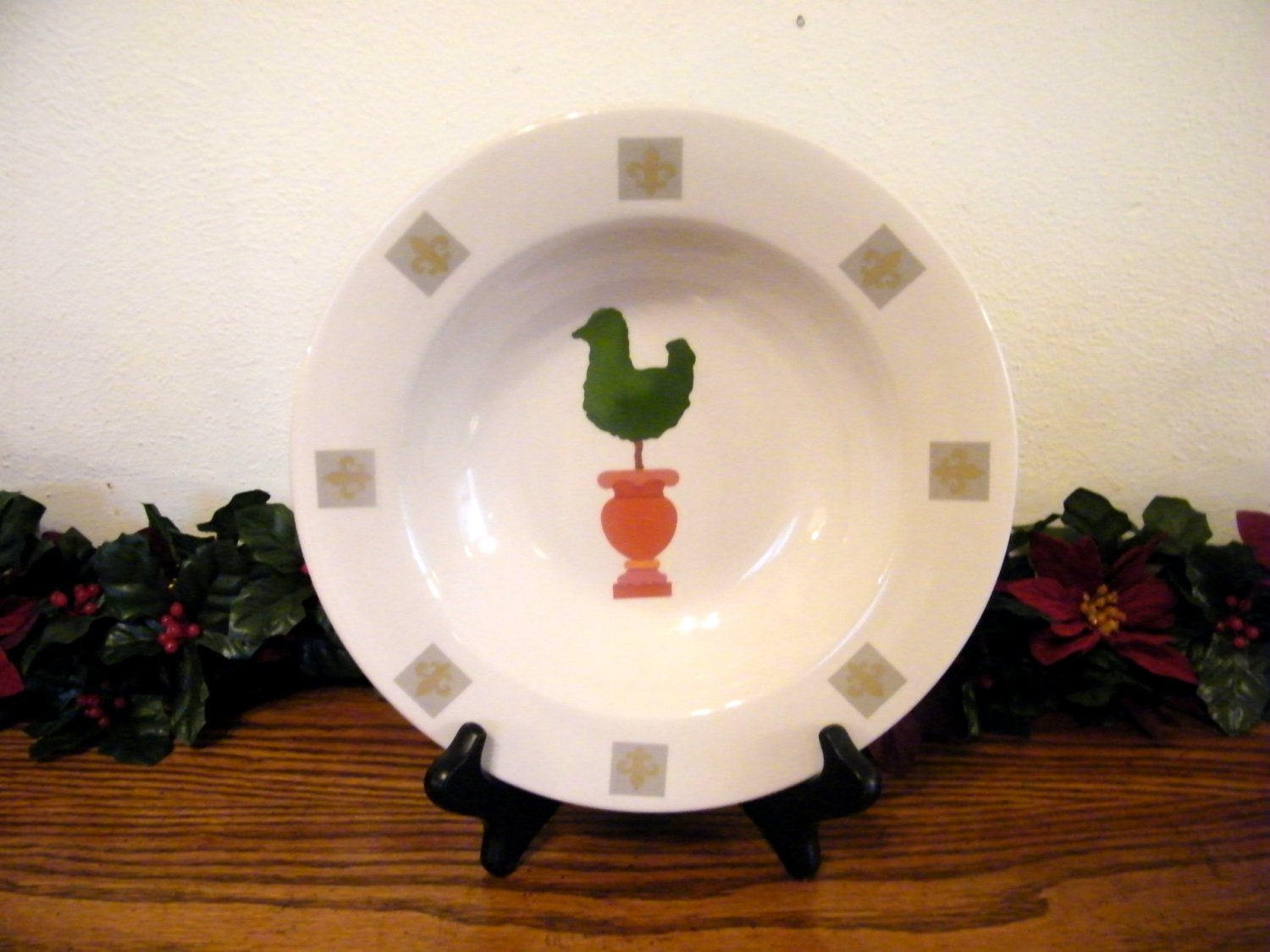 Gibson Topiary Rooster Soup Bowl