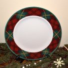 Block Father Christmas Dinner Plate Plaid