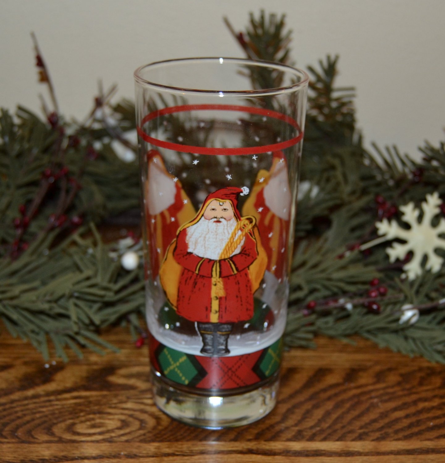 Block Father Christmas Glassware Santa Tumbler