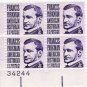 US Scott 1281 - Plate Block of 4 Plate #34244 - Francis Parkman - Mint Never Hinged - 3 cent