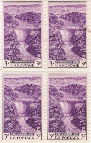 US Scott 774 - Block of 4 - Boulder Dam - 3 cent