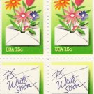 US Scott 1807 and 1808 - Pair of 2 x 2 - Letter Writing - 15 cent - Mint Never Hinged