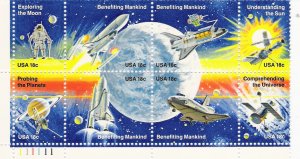 US Scott 1919a - Plate Block of 8 - Space Shuttle - Mint Never Hinged - 18 cent