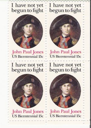 US Scott 1789 - Block of 4 - John Paul Jones 15 cent - Mint Never Hinged