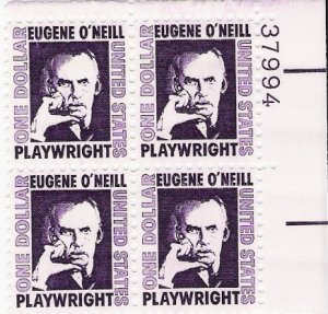 US Scott 1294 - Plate Block of 4 - Eugene O'Neill - Mint Never Hinged - $1