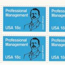 US Scott 1920 - Plate Block of 4 - Professional Management - Mint Never Hinged - 18 cent