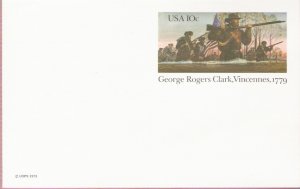 1979, US Scott UX78, 10-cent Post Card, George Rogers Card, Vincennes, 1779, Mint
